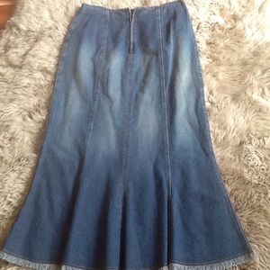 Denim maxi skirt
